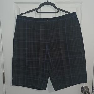 Kirkland Signature Black and Blue Flat Front Shorts 109